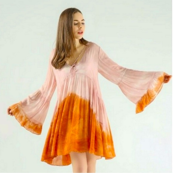 Young Fabulous & Broke Dresses & Skirts - Young Fabulous & Broke Rosa Mini Dress🍂Size S Pink Orange Western Boho Bohemian